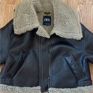 Zara Women's Dark Brown Teddy Jacket